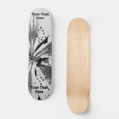 Skateboard noir et blanc éclabousse le style abstrait d'art (Recto)