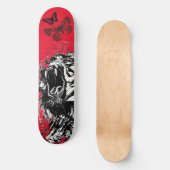 SKATEBOARD NOIR ET BLANC EN ROUGE (Recto)