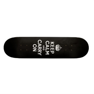 Skateboard Noir et blanc Garder le calme et continuer