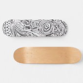 Skateboard Noir Et Blanc Scratch Et Dot Art (Horz)