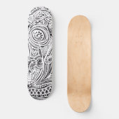 Skateboard Noir Et Blanc Scratch Et Dot Art (Recto)