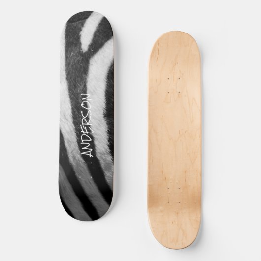 Skateboard noir et blanc Zebra (Recto)
