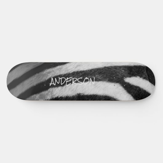 Skateboard noir et blanc Zebra (Horz)