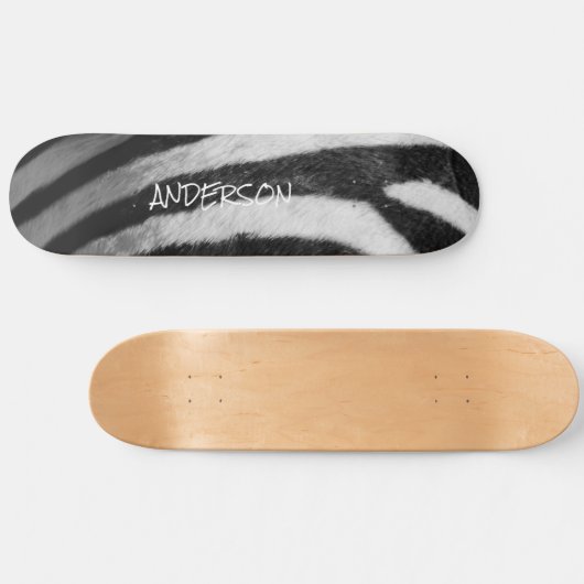 Skateboard noir et blanc Zebra (Horz)