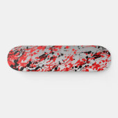 Skateboard Noir et rouge Abstrait éclaboussure et goutte (Horz)