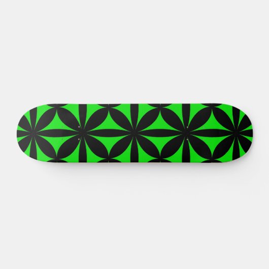 Skateboard Noir et Vert Moderne / Rétro Imprimer (Horz)