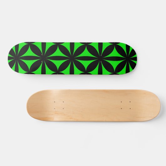 Skateboard Noir et Vert Moderne / Rétro Imprimer (Horz)