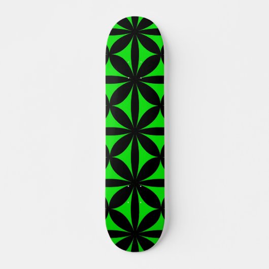 Skateboard Noir et Vert Moderne / Rétro Imprimer (Devant)