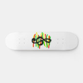 Skateboard Noir graphique de clef triple avec le vert jaune (Horz)