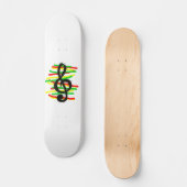 Skateboard Noir graphique de clef triple avec le vert jaune (Recto)