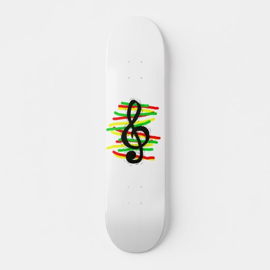 Skateboard Noir graphique de clef triple avec le vert jaune (Devant)
