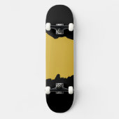 Skateboard Noir Gras avec Métallic Or Unique Stylé (Recto)