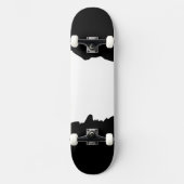 Skateboard Noir Gras avec Style Unique Classique Blanc (Recto)