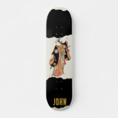 Skateboard noir japonais Samurai (Devant)