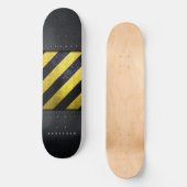 Skateboard Noir Jaune Danger Stripes Ingénieur de constructio (Recto)