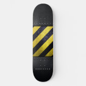 Skateboard Noir Jaune Danger Stripes Ingénieur de constructio (Recto)