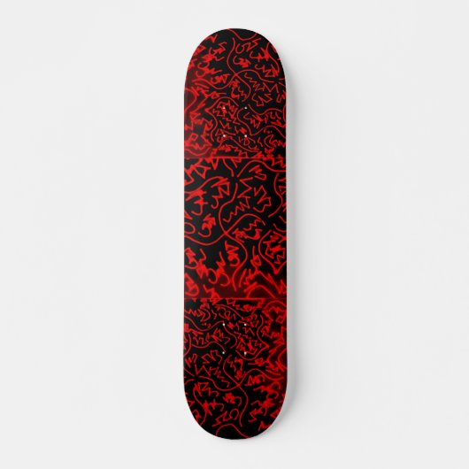 Skateboard Noir/Rouge Abstrait #3 (Devant)