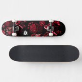 Skateboard Noir rouge cool (Horz)