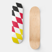 Skateboard Noir rouge jaune Bavaria Motif Drapeau Diamant (Recto)