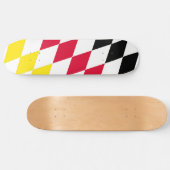 Skateboard Noir rouge jaune Bavaria Motif Drapeau Diamant (Horz)