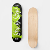Skateboard Noir vert brossant (Recto)