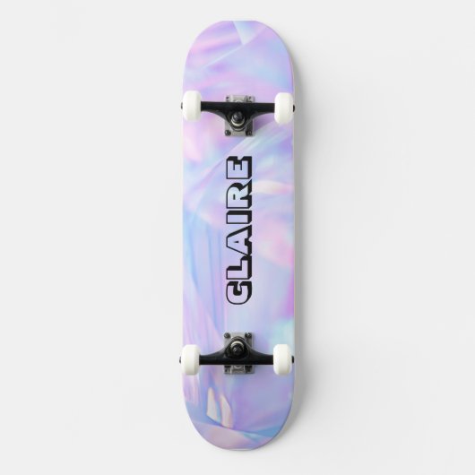 Skateboard Nom de design cool collectable holographique viole (Recto)