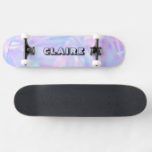 Skateboard Nom de design cool collectable holographique viole (Horz)