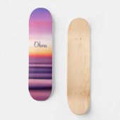 Skateboard Nom de la plage Purple Pink Sunset Ocean Waves (Recto)