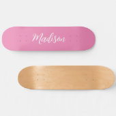 Skateboard Nom des filles roses tendance Script manuscrit per (Horz)