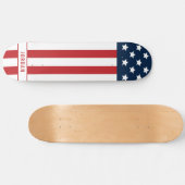 Skateboard Nom du drapeau patriotique américain (Horz)