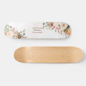 Skateboard Nom du monogramme floral rustique en fleur personn (Horz)