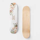 Skateboard Nom du monogramme floral rustique en fleur personn (Recto)