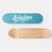 Skateboard Nom et couleur personnalisés Barcelone (Horz)