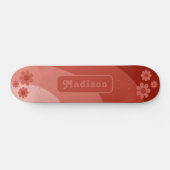 Skateboard Nom floral rétro orange (Horz)