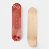 Skateboard Nom floral rétro orange (Recto)
