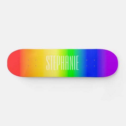 Skateboard Nom LGBT Rainbow Pride Ombre Gradient Stripes (Horz)