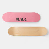 Skateboard Nom moderne rose saumon | Classique tendance (Horz)