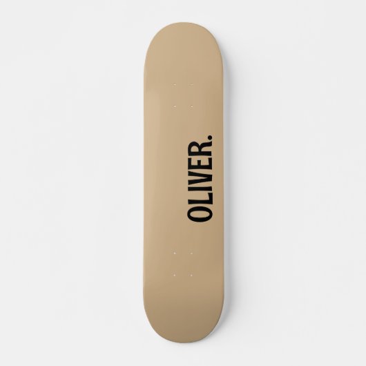 Skateboard Nom moderne Tan | Classique tendance (Devant)