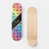 Skateboard Nom personnalisé arc-en-ciel licorne motif (Recto)