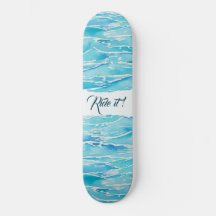 Nom personnalisé Beach Waves Watercolor plage