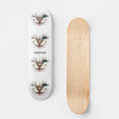 Skateboard Nom personnalisé Chat à plume (Recto)