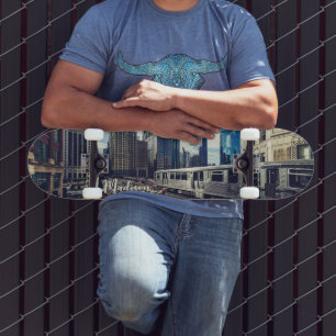 Skateboard Nom personnalisé Chicago USA