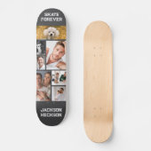 Skateboard Nom personnalisé Collage photo texte (Recto)