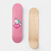 Skateboard Nom personnalisé Cute Unicorn (Recto)