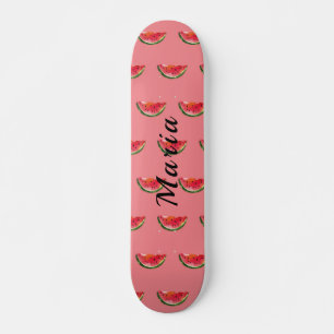 Skateboard Nom personnalisé de la pastèque mignonne