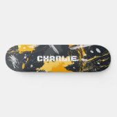 Skateboard Nom personnalisé des touches de brosse Abstraites  (Horz)