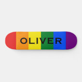 Skateboard Nom personnalisé drapeau Gay pride arc-en-ciel cou (Horz)