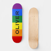Skateboard Nom personnalisé drapeau Gay pride arc-en-ciel cou (Recto)