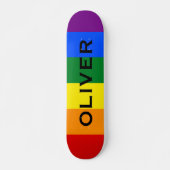 Skateboard Nom personnalisé drapeau Gay pride arc-en-ciel cou (Devant)