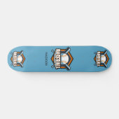 Skateboard Nom personnalisé et base-ball couleur (Horz)